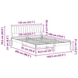 Bed frame White and light grey 135 x 190 cm Solid pine wood 878693