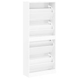 Shoe Cabinet White 63x24x147 cm Engineered Wood 342542