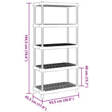 Storage Shelf 5-Tier Black 93.5x45.5x194.5 cm PP 4007261