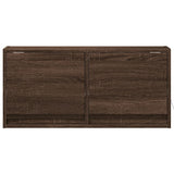TV Wall Cabinet with LED Lights Brown Oak 80x31x35 cm 852361