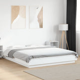 Bed Frame with LED Lights without Mattress White 150x200cm 3281091