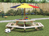 Picnic Table for 6 Kids with Benches Hexagon Solid Wood Fir 4008993