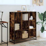 Bookcase Smoked Oak 97.5x33x107.5 cm Engineered Wood and Metal 3300862