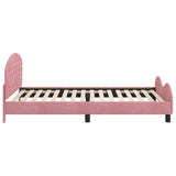 Children's Bed Frame with Headboard Pink 90 x 200 cm Velvet 42011130