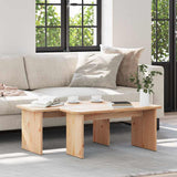 Coffee Table 2 pcs Natural Solid pine wood 873523
