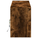 TV Cabinet with LED Smoked Oak 180x34x50 cm Engineered Wood 3307930
