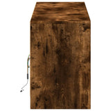 TV Cabinet with LED Smoked Oak 180x34x50 cm Engineered Wood 3307930