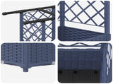 Raised Bed with Trellis and Roof Grey 163.5 x 40 x 138 cm PP 42032573