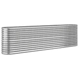 Garden Raised Bed Galvanised Steel 260x40x68 cm Silver 318907