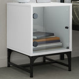 Bedside Cabinets with Glass Doors 2 pcs White 35x37x50 cm 836519