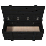 Storage Box Black 91x40.5x42 cm Solid Wood Pine 825002
