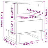 ZNTS Bedside Cabinet Black 40x35x50 cm Engineered Wood 830638