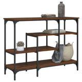 Console Table with Shelves Brown Oak 100x35x75 cm 837791