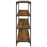 Book Cabinet Smoked Oak 100x33x100 cm Engineered Wood and Steel 819359