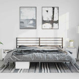Metal Bed Frame without Mattress with Headboard Black 193x203cm 352325