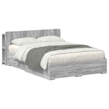 Bed Frame with Storage Grey Sonoma 160 x 200 cm Engineered Wood 3433782
