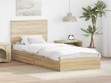 Storage Bed with Drawer Sonoma Oak 75 x 190 cm Engineered Wood 3411259