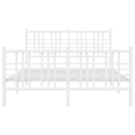 ZNTS Metal Bed Frame without Mattress with Footboard White 120x190cm 376388