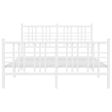 ZNTS Metal Bed Frame without Mattress with Footboard White 120x190cm 376388
