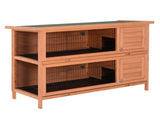 Rabbit Hutch Outdoor Guinea Pig Hutch Bunny Cage with No-Leak Trays, Divider, 136 x 50 x 93cm, T3398P376232