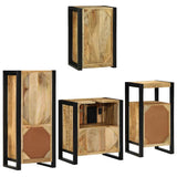 Bathroom Furniture Set 4 pcs Brown Soild Mango Wood 3305682