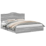 Storage Bed Grey Sonoma 180 x 200 cm Engineered Wood 3413483