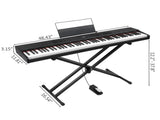 GPPD01-203 88 Key Semi-Weighted Standard Keyboards Digital Piano with Metal Stand, MIDI Bluetooth, 49774231