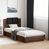 Bed Frame Brown Oak Engineered wood Single Bed Frame 3210030
