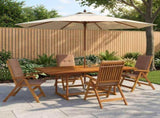 5-Piece Garden Dining Set Natural Solid Acacia Wood 3434521