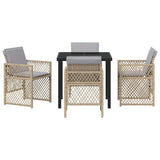 Garden Dining Set 5 pcs Beige Poly Rattan 3380641
