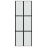 Sliding Door Black 90x205 cm Tempered Glass and Aluminium 155208