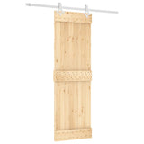 Sliding Door with Hardware Set 70x210 cm Solid Wood Pine 3203179