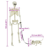 Halloween Decoration Skeleton 2 pcs White 155 x 38.5 cm 42020050