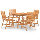 Outdoor Dining Set Natural Wood Solid Acacia wood 5-Piece Durable 3057843