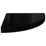Floating Corner Shelves 4 pcs High Gloss Black 35x35x3.8 cm MDF 323912