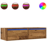 TV Cabinet with LED Lights Old Wood 100X35.5x25 cm 860245