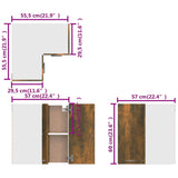 Hanging Corner Cabinet Lyon Smoked Oak 57x57x60 cm Engineered Wood 815597