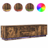 TV Cabinet with LED Lights Smoked Oak 193.5x41x50 cm 3328439