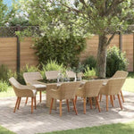 Garden Dining Set with Cushion 9 pcs Beige Poly Rattan 3261630