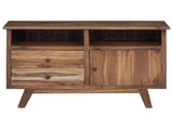 Sideboard with Drawer Natural 100 x 30 x 68 cm Solid Teak Wood 42017956