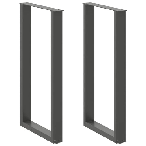 ZNTS Coffee Table Legs U-Shaped 2 pcs Anthracite 60x cm Steel 4013238