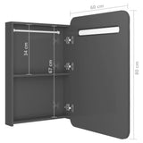 LED Bathroom Mirror Cabinet Shining Grey 60x11x80 cm 326506