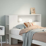 Headboard with Storage White 90 cm Solid Wood Pine 855643