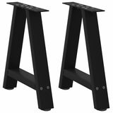 ZNTS Coffee Table Legs A-Shaped 2 pcs Black 38x cm Steel 4012828