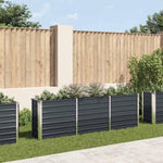 Garden Raised Bed Galvanised Steel 240x40x77 cm Anthracite 47043