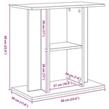 Aquarium Stand Black Oak 60x30x60 cm Engineered Wood 862148