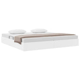 Storage Bed with Mattress Pure White 200 x 200 cm Faux leather 3369962
