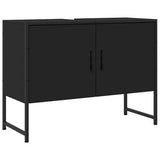 Bathroom Sink Cabinet Black Engineered wood Medium 842461