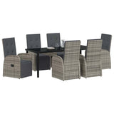 Garden Dining Set with Cushion 7 pcs Grey Poly Rattan 3379504