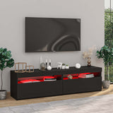 TV Cabinets 2 pcs with LED Lights Black 75x35x40 cm 804394